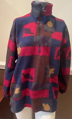 Chaqueta polar Jennifer Moore Activewear 1/4 cremallera para mujer mediana con estampado de otoño cálida Foto 1 de 4