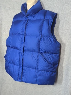 Lands End Puffer Vest Goose Down Women XL 18/20 Blue Warm Hiking Chore Outdoor - Image 1 of 4