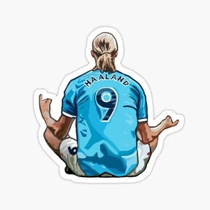 adesivo erling haaland calcio manchester city lucido l impermeabile resistente ai raggi UV - Foto 1 di 1