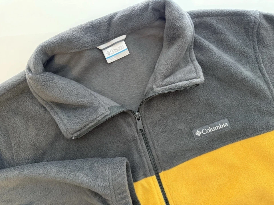 Chaqueta polar Columbia Granite Mountain XL NUEVA CON ETIQUETAS gris amarillo cremallera completa para hombre’s Foto 1 de 4