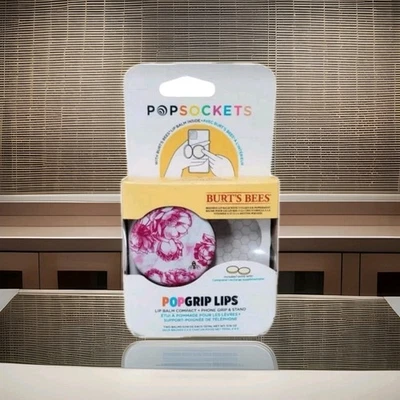POPSOCKETS BURTS BEES POPGRIP LIPS PINK PEONY DISCONTINUED RARE - Image 1 of 4