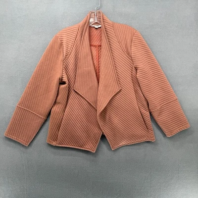 Chaqueta Moto BB Dakota Steve Madden Mujer Grande Marrón Acanalado Cuello Frente Abierto Foto 1 de 4