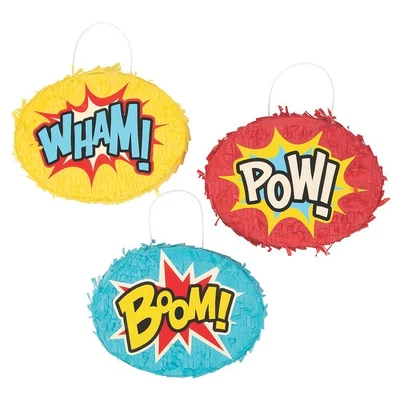 Fun Express Comic Superhero Mini Piñatas - 6 Pc. - Image 1 of 2
