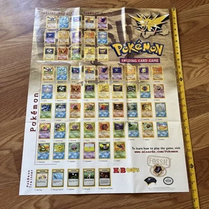 Rare Original Pokemon 1999 Fossil Poster Playmat WOTC Zapdos - Picture 1 of 17