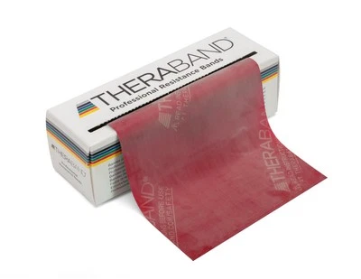 Faixa de resistência ao exercício vermelha média 6 jardas para treinamento de força e reabilitação - Imagem 1 de 4