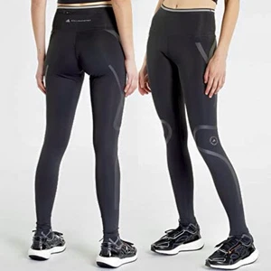 NEW $130 Adidas by Stella McCartney TruePace aSMC Running Leggings Sz XS Black - Picture 1 of 17