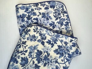 Laura Ashley Betina Blue and White Pillow Shams 28 x 24 Padded Front Cottage USA - Picture 1 of 8