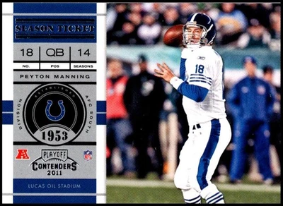 2011 Playoff Contenders Season Tickets #31 Peyton Manning Colts NM-MT I ID:41691 - Image 1 of 2