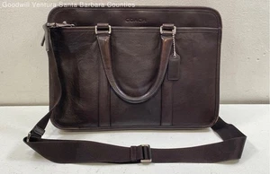 Vintage Coach Lexington Dark Brown Leather Commuter Laptop Bag F71016 - Picture 1 of 12
