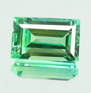AAA Flawless Natural Ceylon Green Sapphire Loose baguette Cut Gemstone 6.65 Ct - Picture 1 of 7