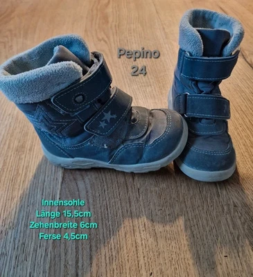 Pepino Winter Boots Boots Grey Silver Stars Reflector 24W Wide Warm Lined - Image 1 of 4