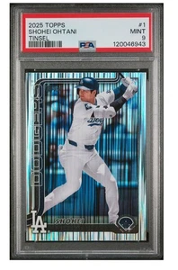2025 Topps Series One #1 Shohei Ohtani MEIJER TINSEL Foil Parallel PSA 9 Pop 1 - Picture 1 of 2