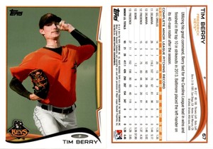 2014 Topps Pro Debut Baseball Card 67 TIM BERRY KEYS / ORIOLES
