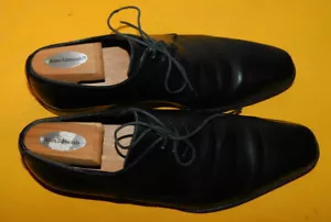 ERMENEGILDO ZEGNA BLACK MADE IN ITALY PLAIN TOE LACE UP SHOES SIZE 9.5D. - Picture 1 of 10