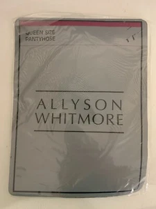 Vintage Allyson Whitmore Black Nylon  Pantyhose Stockings Queen Size NIP USA - Picture 1 of 2