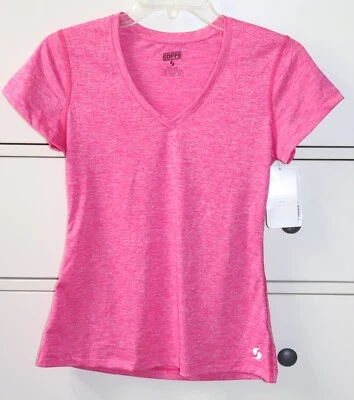 Camisa de mujer Soffe Dri rosa manga corta cuello en V talla XS nueva con etiquetas Foto 1 de 4