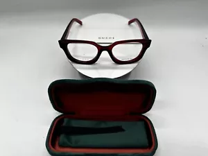 Gucci GG1721O 004 50mm Eyeglasses Red Transparent Frame w/ Box & Cloth - Picture 1 of 9