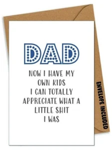 Lustige Vatertag/Geburtstagskarte Unhöflicher Papa Papa Stiefvater Opa Onkel Witz/IH - Bild 1 von 1