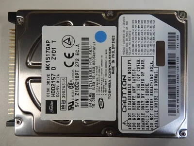 Hard Drive Toshiba 10 GB MK1517GAP 4200RPM 2MB ATA / IDE HDD2157 2.5" Inch - Image 1 of 2