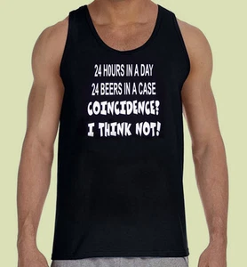 Tanktop, schwarz, Gildan, 24 Stunden am Tag, 24 Biere im Etui, Zufall?... - Bild 1 von 2