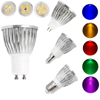 Dimmable GU10 MR16 LED Spotlight Bulbs 9W 12W 15W 220V 12V Red Blue Green Lamps - Image 1 of 4