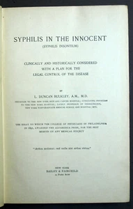 DUCAN BULKLEY à New York 1894  SYPHILIS IN THE INNOCENT ( Syphilis insotium) - Imagen 1 de 3