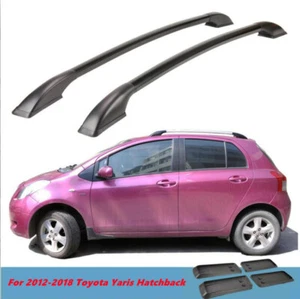 Aluminum Black Roof Rack Rails Bars Luggage For TOYOTA Yaris Hatchback 2012-2018 - Picture 1 of 7