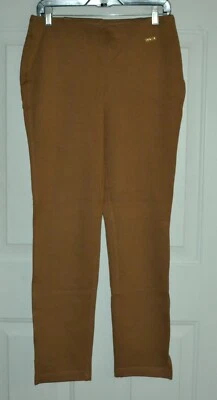RAFAELLA TROUSERS PANTS SOLID SUPREME STRETCH PONTE PULL ON BROWN M 10 12 NWOT - Image 1 of 4