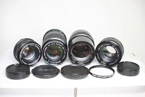 Lot of 4 Minolta ROKKOR-QD 135mm F/3.5 + PF 135mm F/2.8 + 50mm F/1.7+ 55mm F/1.8 - Picture 1 of 24