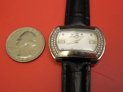 BAUME MERCIER RELÓGIO SOCIAL DIAMANTE COMPLETO AÇO SÓLIDO 33MM HAMPTON CITY - Imagem 1 de 4