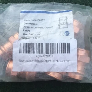 Copper Press Fittings 3/4 Inch P X FPT Female Adapter Copper Fitting 6 Pack - Foto 1 di 4