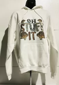 Oh Stuff It Turkey Rainbow Leopard Spots Women’s Sweatshirt Hoodie Size M New - Picture 1 of 24