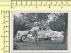 129 Couple with Old-Timer Car & Jack Russell Terrier Dog vintage photo original