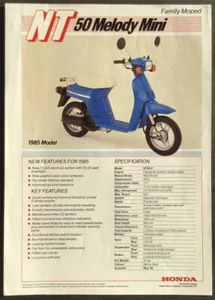 HONDA NT50 MELODY MINI Family Moped Sales Specification Leaflet 1985 - Picture 1 of 2