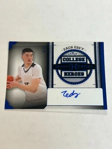 2024 LEAF SPORTS HEROES ZACH EDEY 4/4 CLEAR BLUE FOIL ROOKIE AUTO GRIZZLIES T1 - Picture 1 of 2