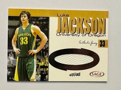 Luke Jackson 2004-05 Sage Authentic RC JERSEY GOLD #JG9 Oregon Ducks #'d /25 - Image 1 of 2