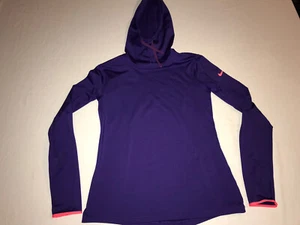 Nike Pro Dri-Fit Womens Hoodie Top Size Large Purple Thumbholes NWOT! - Picture 1 of 4