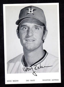 1972 Doug Rader HOUSTON ASTROS UNSIGNED 3-1/2 x 5 Team Issue PHOTO CARD #4 - Picture 1 of 1