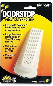New Big Foot Doorstop, No-Slip Rubber, 4-3/4" long x 2" wide x 1-1/4 high, beige - Picture 1 of 1