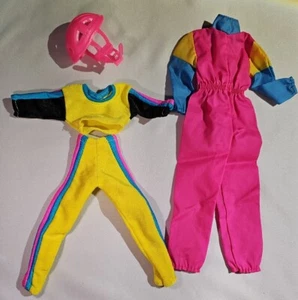VTG Barbie Doll Clothes Biking Running Jumpsuit Gym Workout Exercise Helmet EUC - Picture 1 of 8