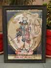 Vintage Old Rare Lithograph Print Frame Of Ramayana Hindu Deity Ram 21 X 16"