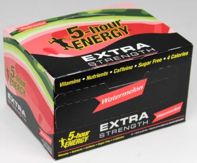 5 Hour Energy Extra Strength Watermelon 12 Count Box 1.93 oz Shots Five Hr New - Image 1 of 4