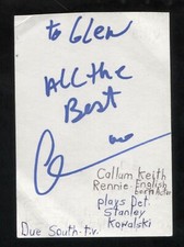Callum Keith Rennie Signed Cut 3x5 Index Card Autographed Signature Actor