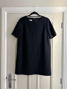 Stunning Hobbs London Navy Blue Knee Lenght Wool Dress,Size Uk 14 - Picture 1 of 14