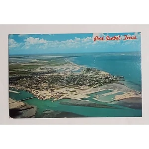 Postcard 1959 Port Isabel Texas USA Aerial View - Picture 1 of 7