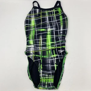 Speedo Women's Swimsuit One Piece Powerflex Eco Flyback Size: 26 Green - Picture 1 of 4