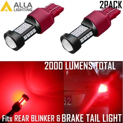 2x 7440 7443 LED freno/parada, cola/estacionamiento, señal de giro trasero/luz intermitente bombilla roja Foto 1 de 4