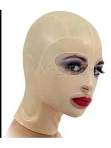 Caucho de látex puro transparente capucha cosplay máscara mascarada tocado 0,4 mm S-XXL - Imagen 1 de 3