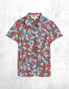 Ex Seasalt Women’s Short Sleeve Trelr Shirt in Multi Fower - Picture 1 of 6