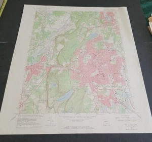 NEW BRITAIN CONNECTICUT ORIGINAL 1966 USGS QUADRANGLE 27X22 MAP EXCELLENT COND. - Picture 1 of 12